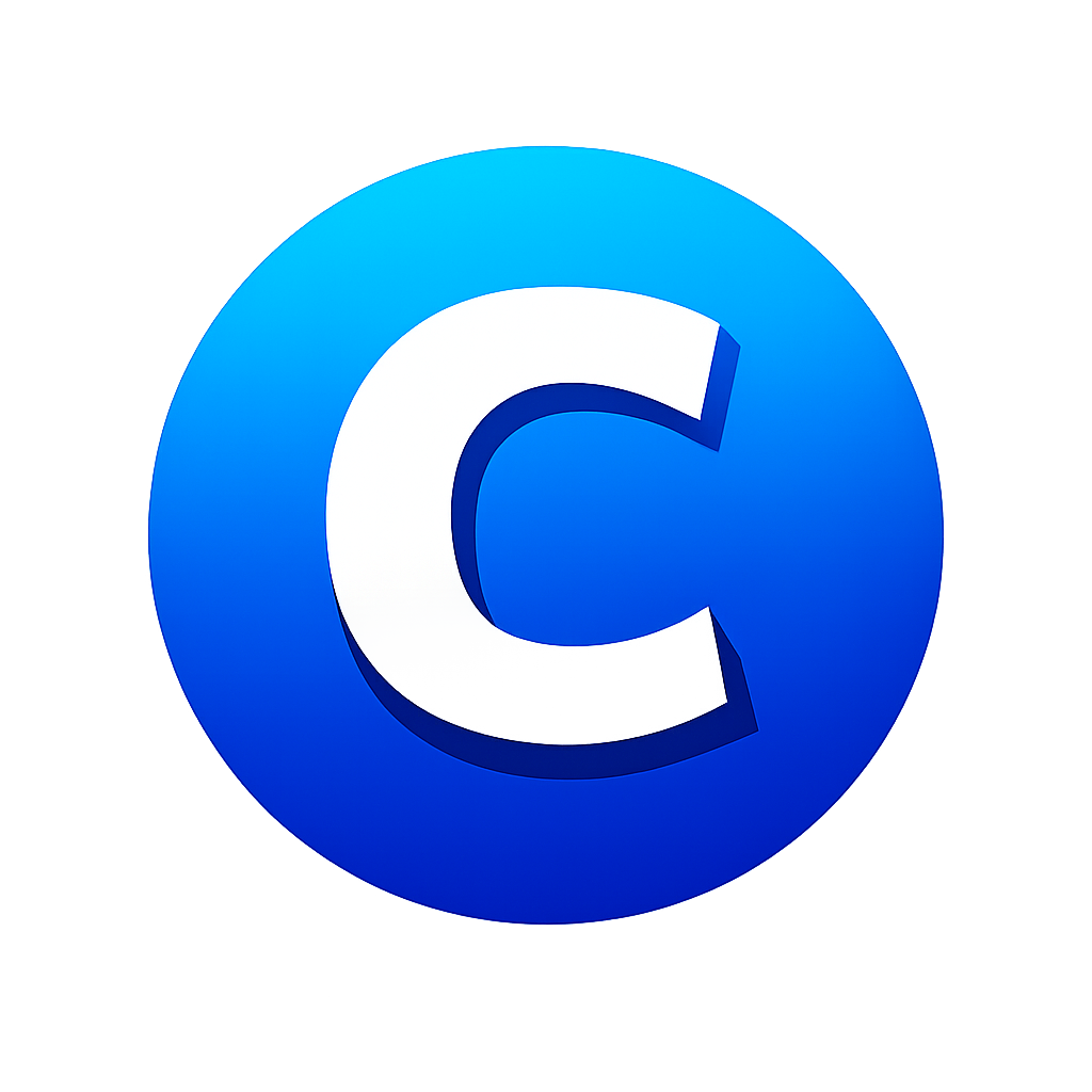 C in Blue Gradient Circle