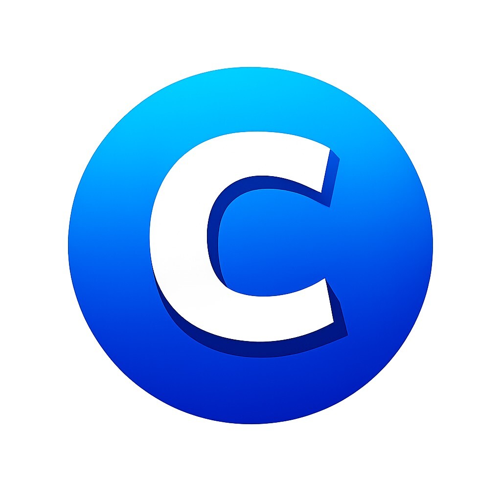 C in Blue Gradient Circle