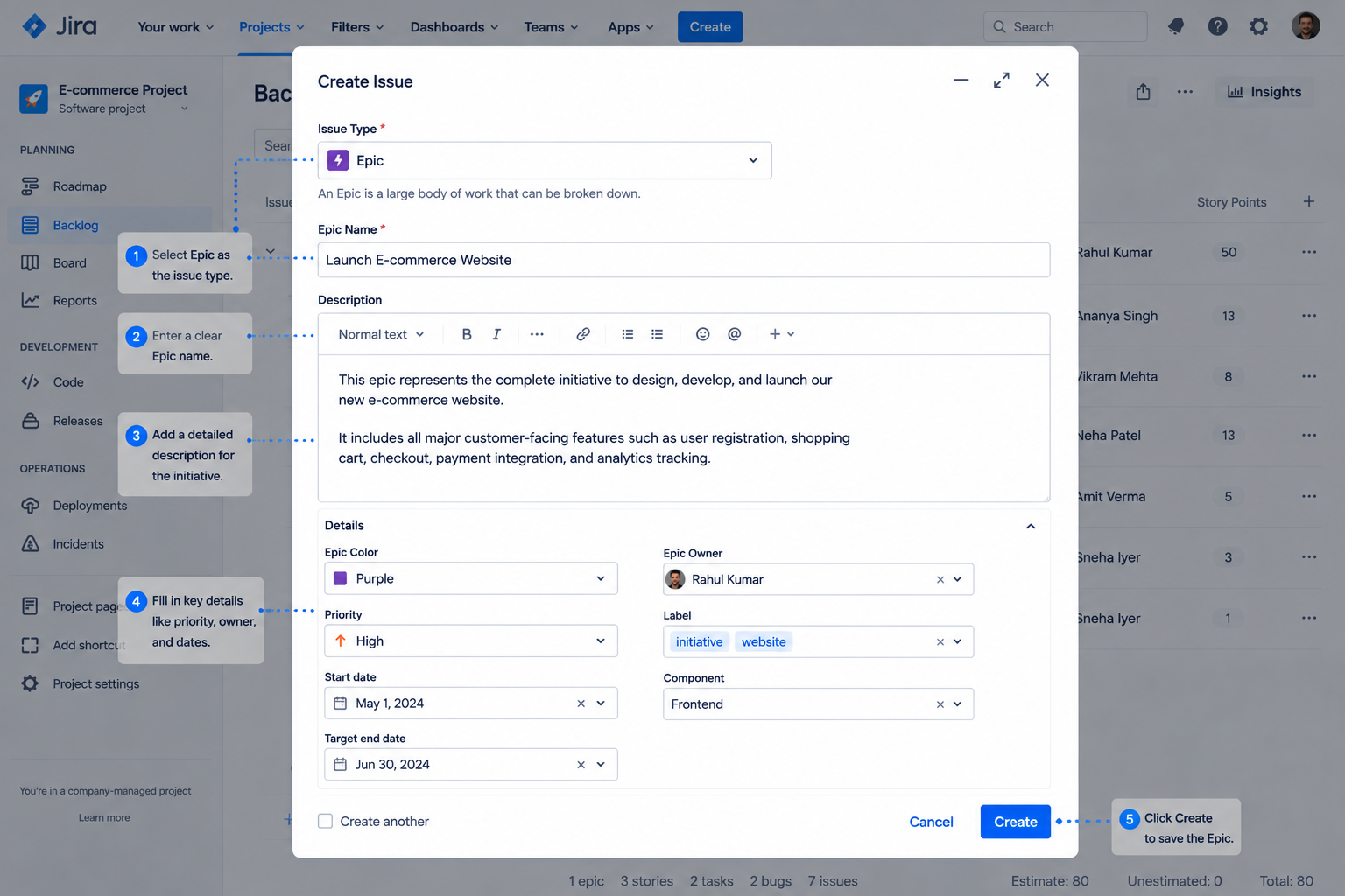 How to Create a Jira Epic